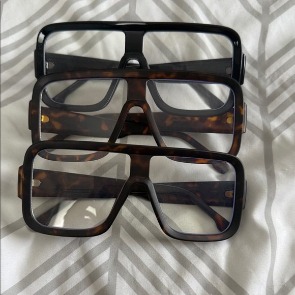 Accessories - Three Stylish Oversized blue light glasses
